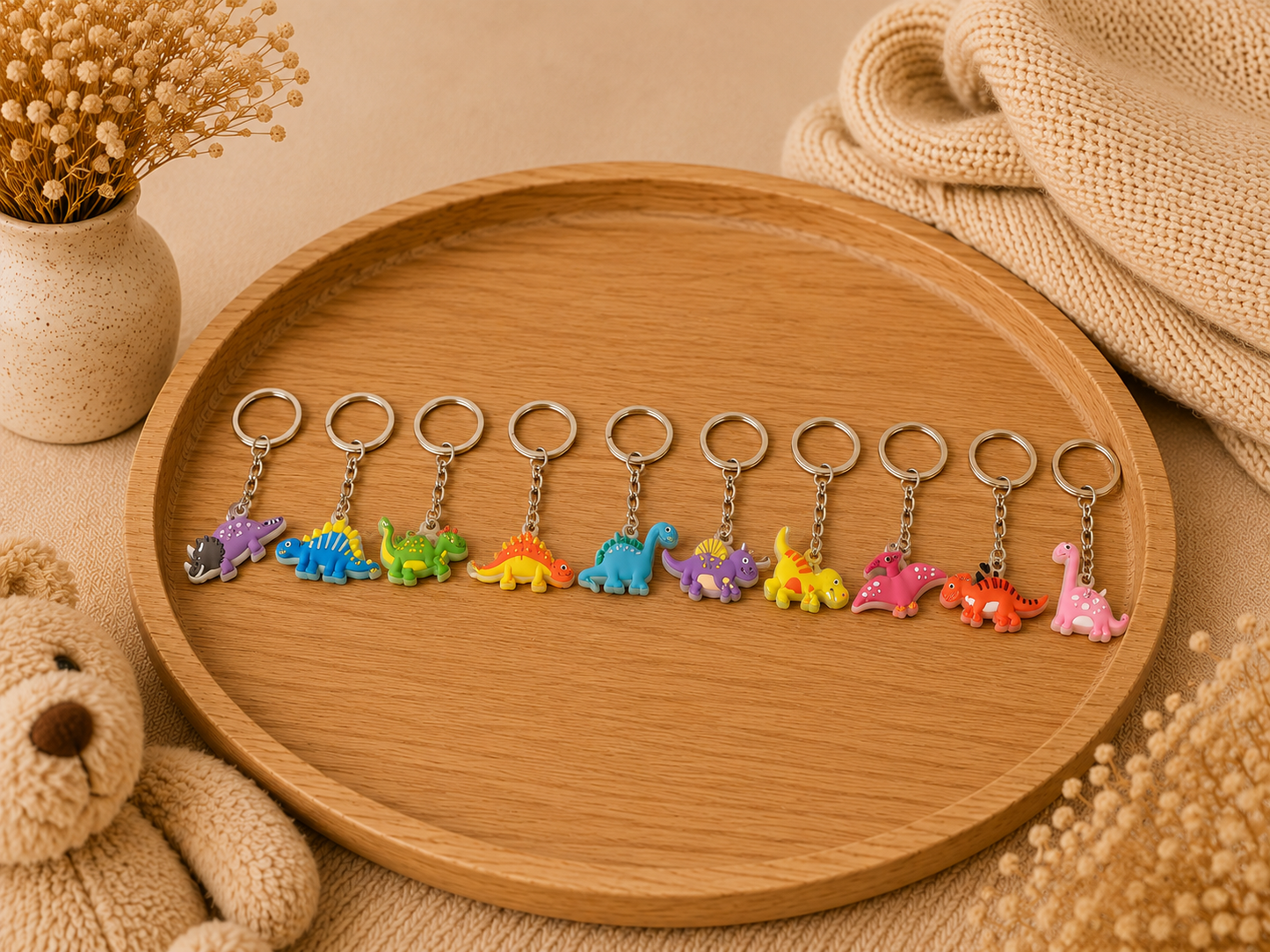 Porte-clés Dinosaures Colorés 🦕 - choix aléatoire