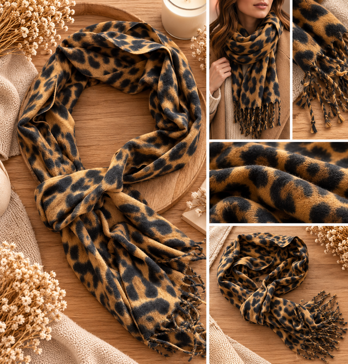 Écharpe fine femme - motif léopard 🐆