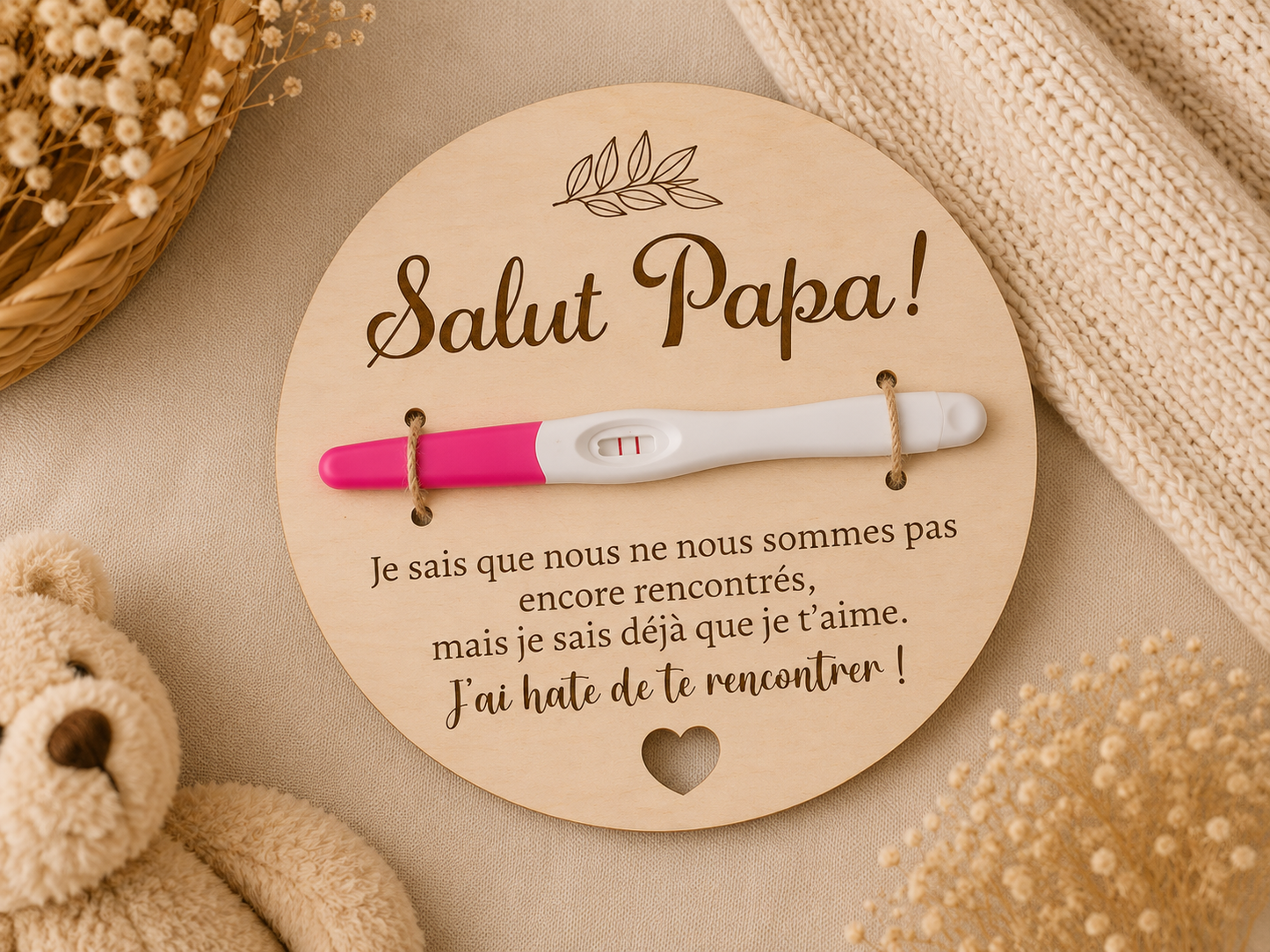 Plaque annonce Grossesse « Salut Papa .. »
