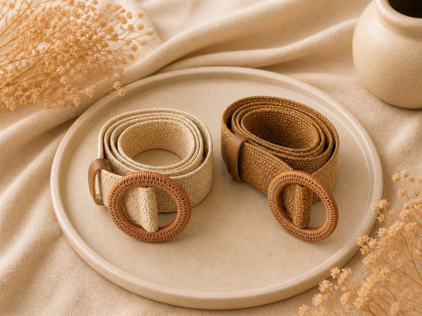 Ceinture tressée femme – Taille L 🤎