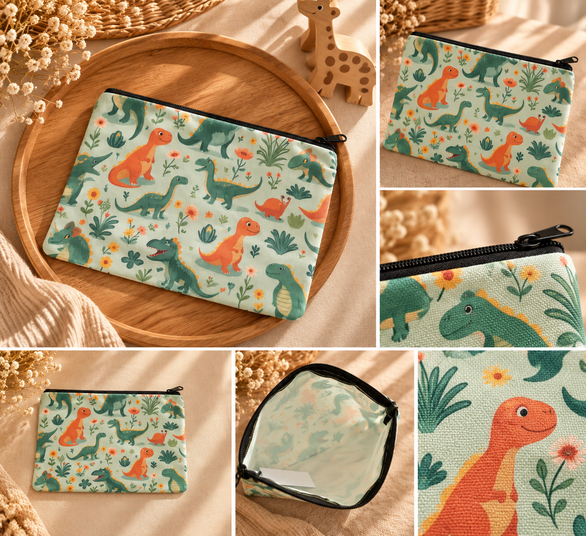 Pochette enfant fourre tout dinosaures 🦕 🦖
