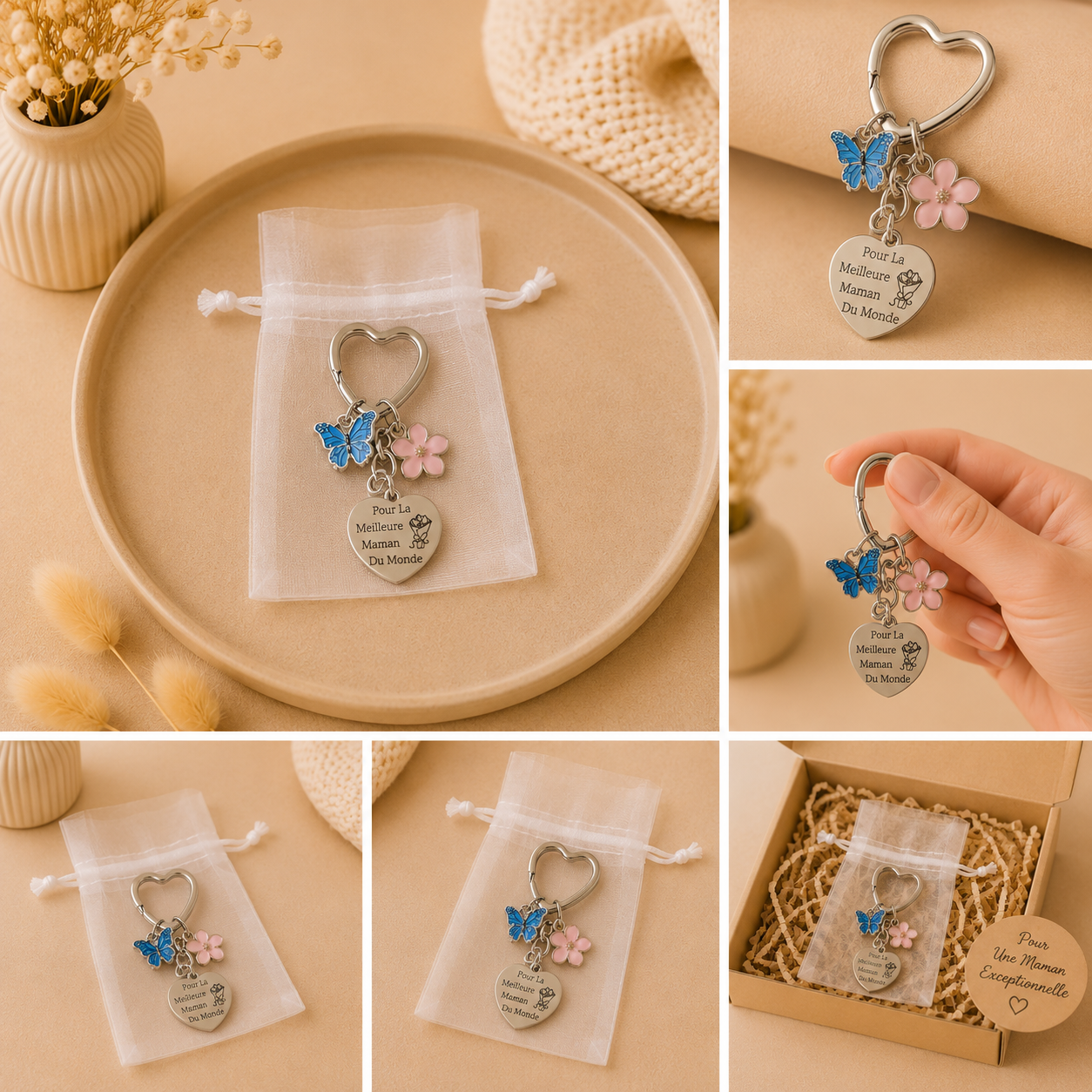 Porte-clés « Pour la Meilleure Maman du Monde »🩷