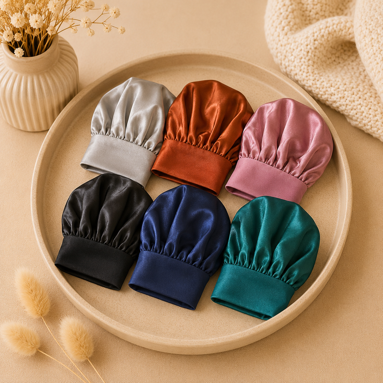 Bonnet / charlotte protection pour cheveux , spécial Nuit - Satinée ✨