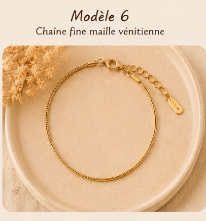 Collection de bracelets dorés élégants et intemporels en Acier inoxydable ✨