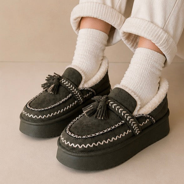 Mocassins fourrés confort & tendance pour femme 🖤✨