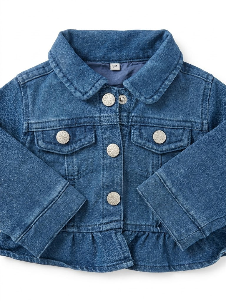 Veste en Jean bébé fille à Volants - 3 mois