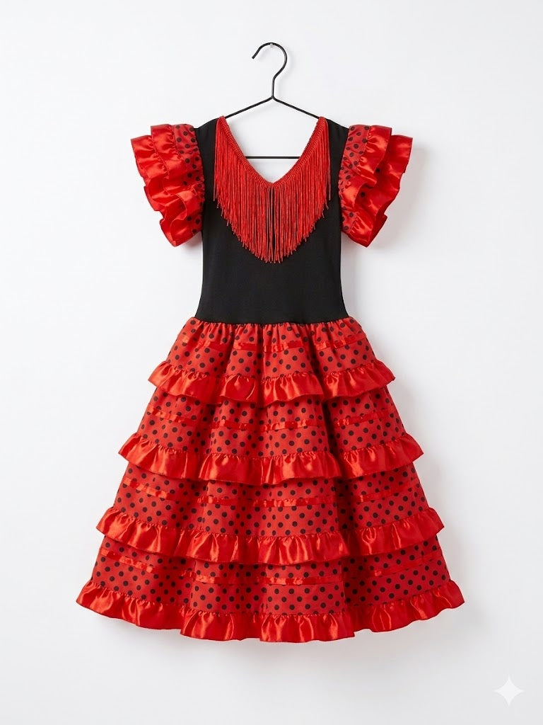 Robe de Danse Espagnole – Style Flamenco Taille 6ans