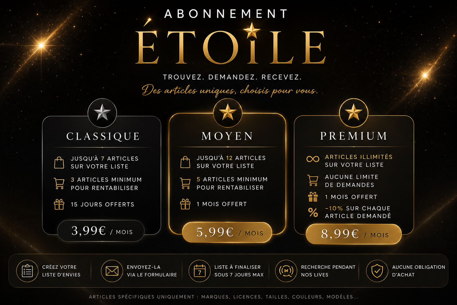 ABONNEMENTS  ÉTOILES