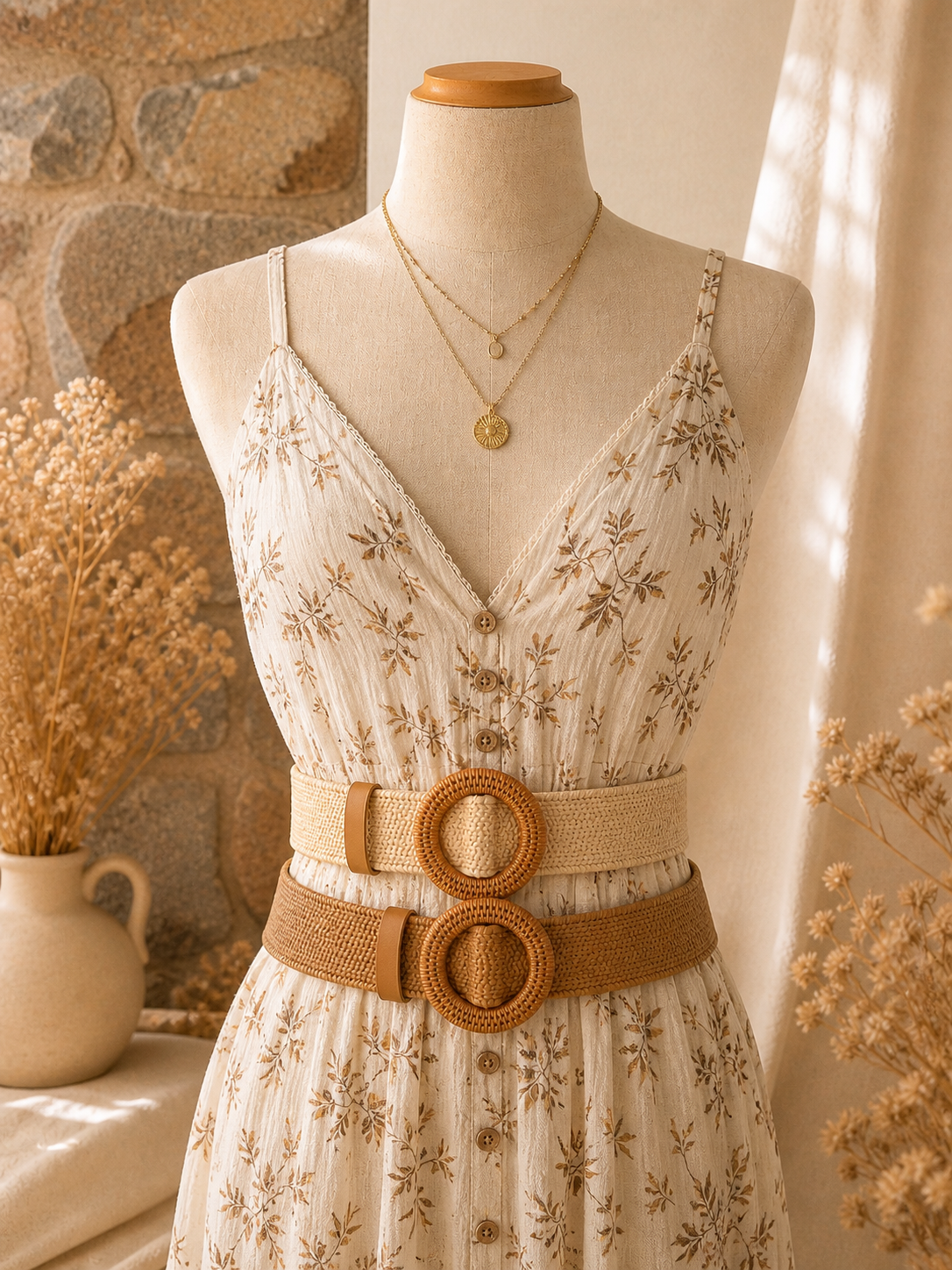 Ceinture tressée femme – Taille L 🤎