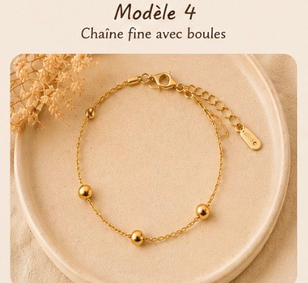 Collection de bracelets dorés élégants et intemporels en Acier inoxydable ✨