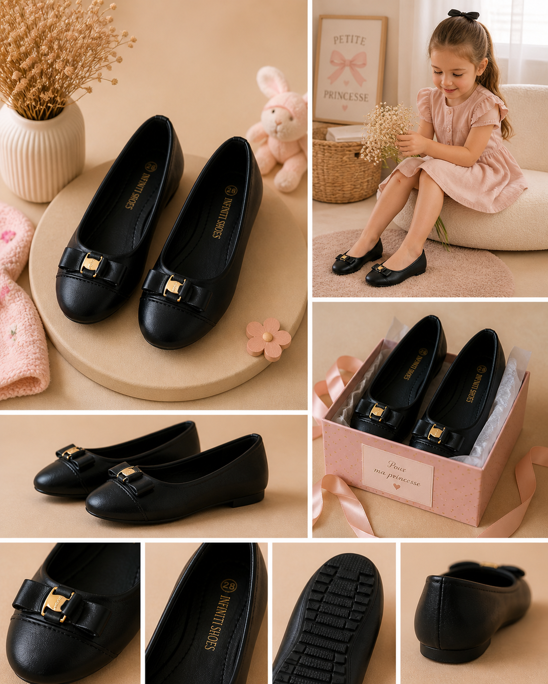 Ballerines élégantes pour petite fille 👧🖤