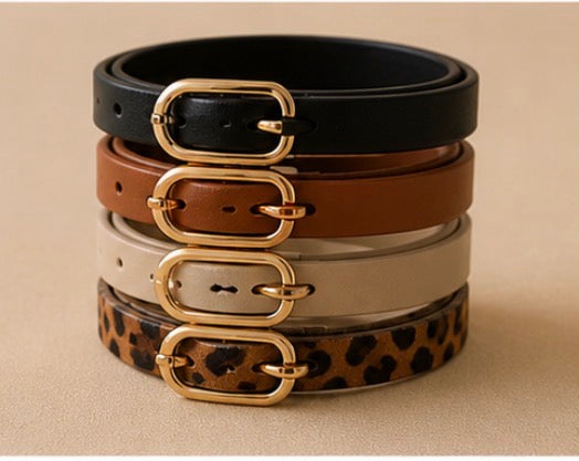 Ceinture Femme Taille M – Boucle Ovale Dorée ✨