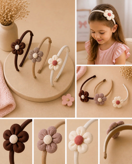 Serre-têtes fleuris pour petites filles ✨