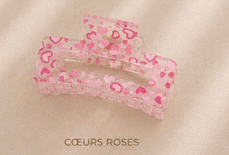 Pince Rectangle Rose pour Cheveux 🎀 ✨