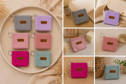 Petit porte-monnaie enfant en tissu côtelé ✨👛