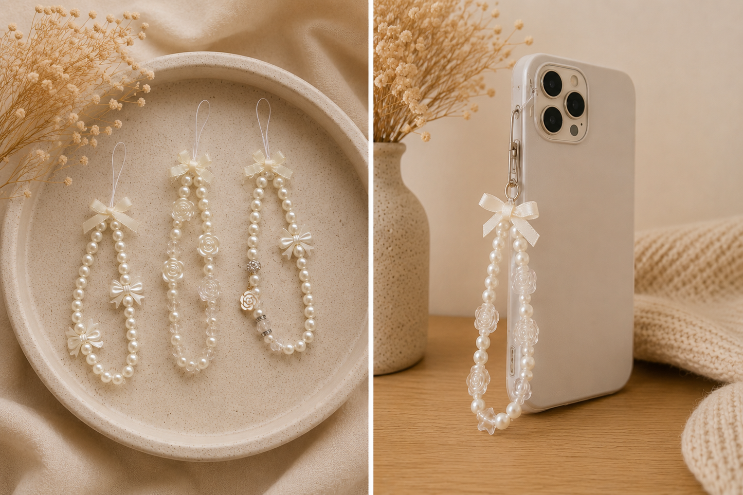 Bijoux de téléphone perlé & élégant ✨🤍