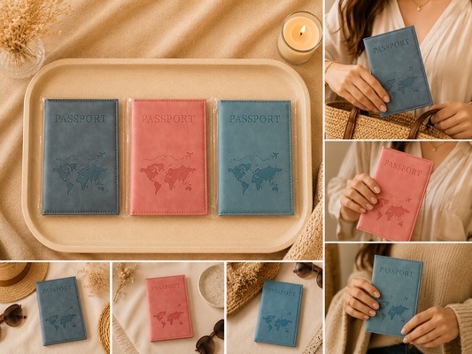 Protège-Passeport Élégant – Étui Voyage Carte du Monde 🌍