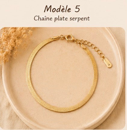 Collection de bracelets dorés élégants et intemporels en Acier inoxydable ✨
