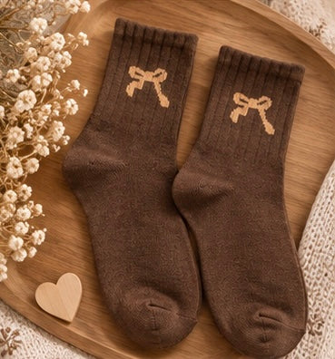 Chaussettes femme - motifs petits noeuds 👟 🎀 Taille unique