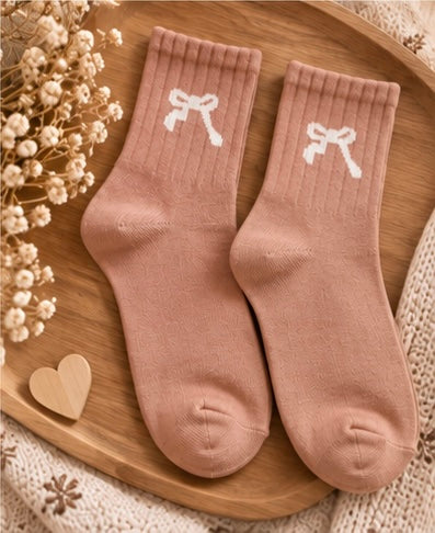 Chaussettes femme - motifs petits noeuds 👟 🎀 Taille unique