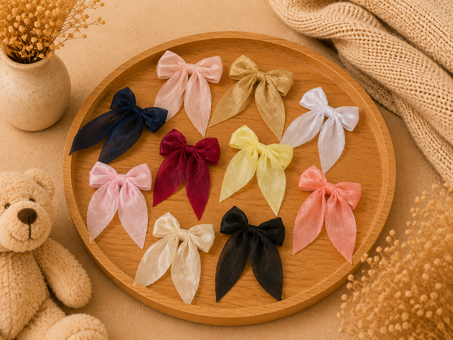 Grand Nœud pour cheveux - satinée et pailletée 🎀