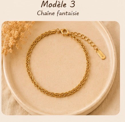 Collection de bracelets dorés élégants et intemporels en Acier inoxydable ✨