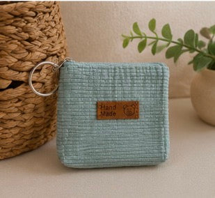 Petit porte-monnaie enfant en tissu côtelé ✨👛