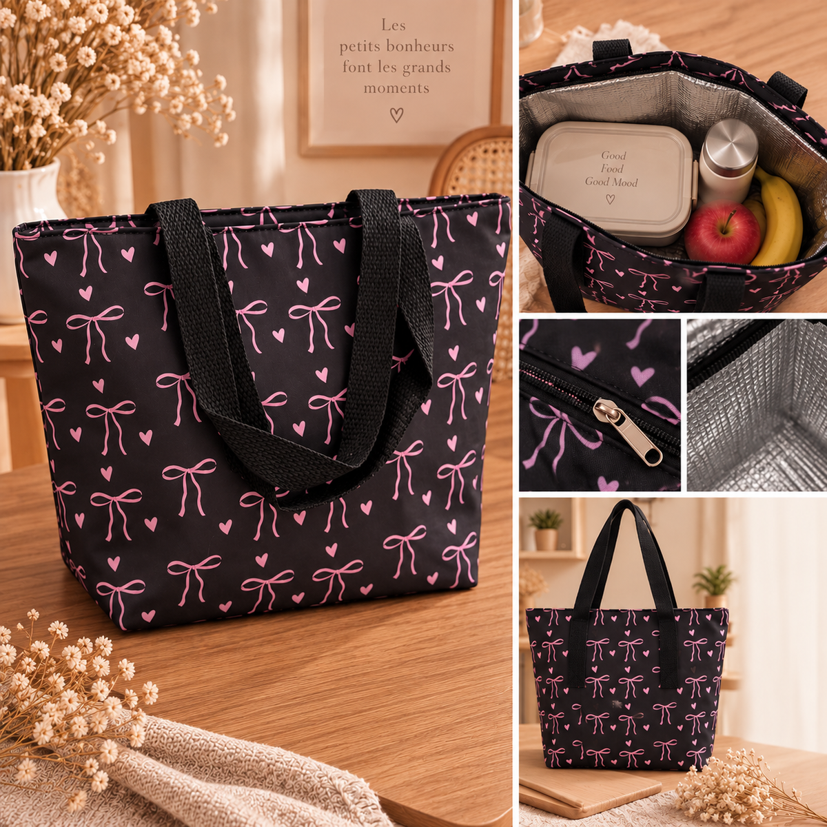 Grand sac isotherme 🎀 🩷 30x21cm