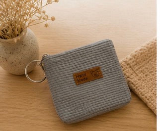 Petit porte-monnaie enfant en tissu côtelé ✨👛