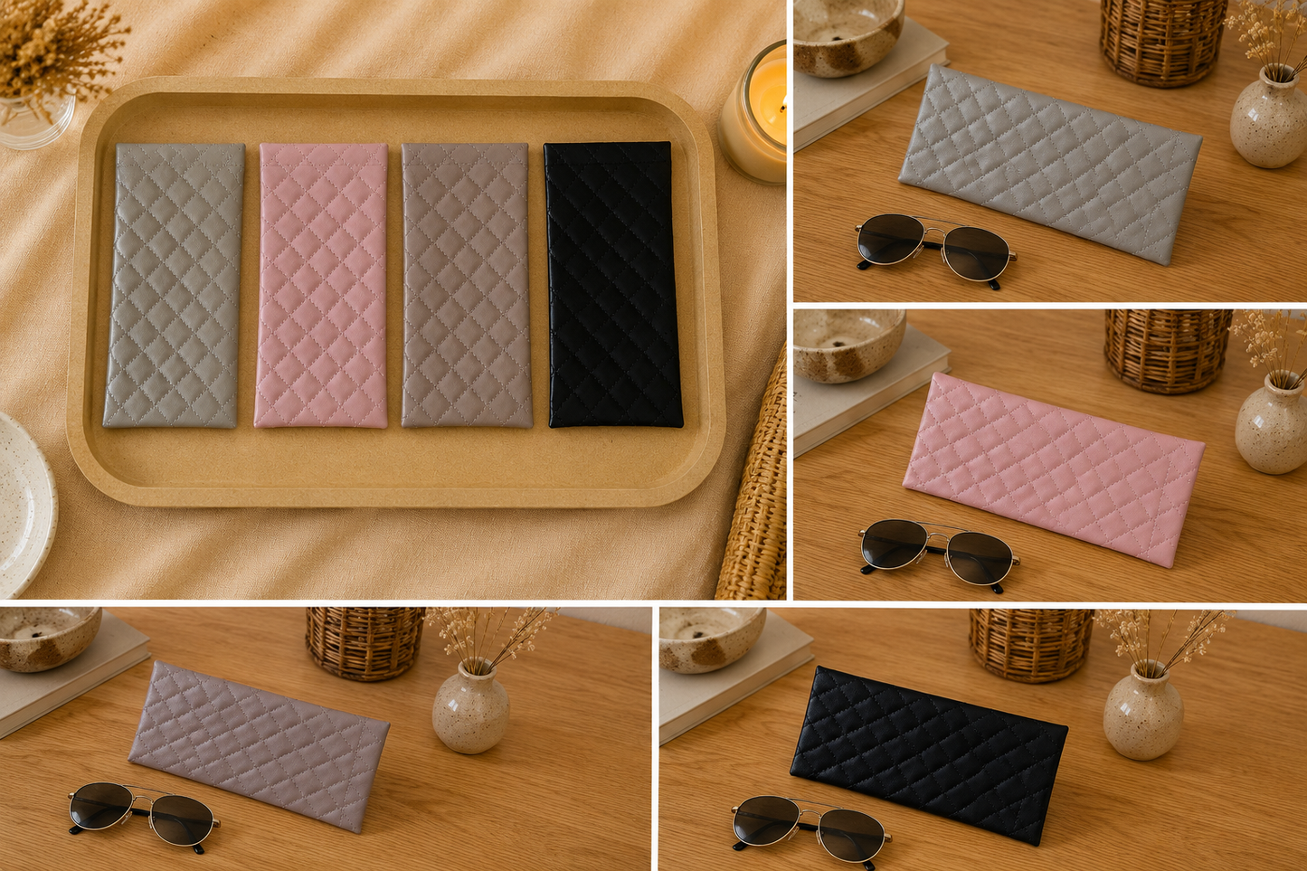 Pochette à Lunettes Matelassée Élégante✨