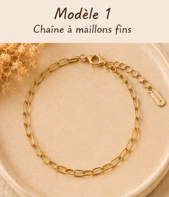 Collection de bracelets dorés élégants et intemporels en Acier inoxydable ✨