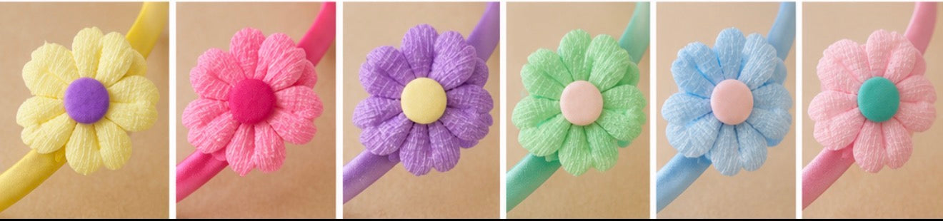 Serre-Tête Fleurs Colorées Enfant – Plusieurs Coloris Disponibles🌸
