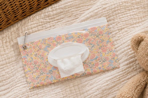 Pochette Lingettes Bébé Fleurie Réutilisable ✨🌸