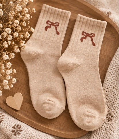 Chaussettes femme - motifs petits noeuds 👟 🎀 Taille unique