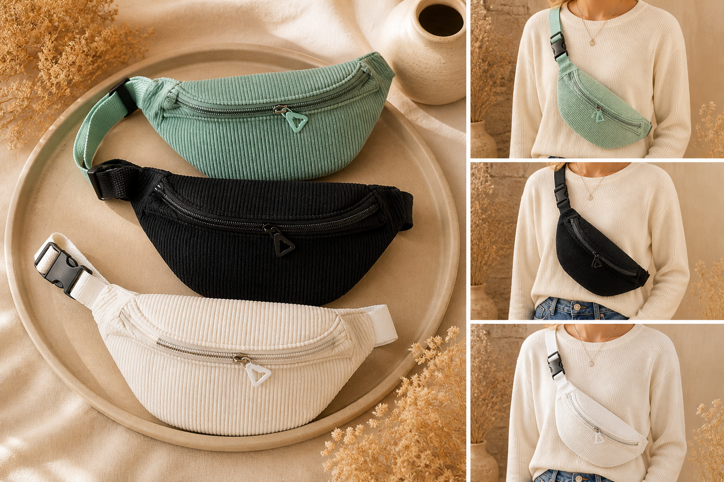 Sac banane côtelé tendance ✨