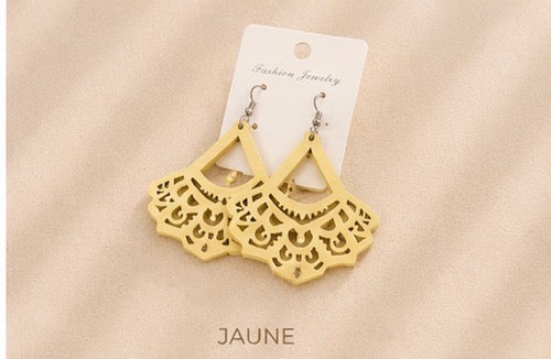 Boucles d’Oreilles Bohème en Bois ✨🌿