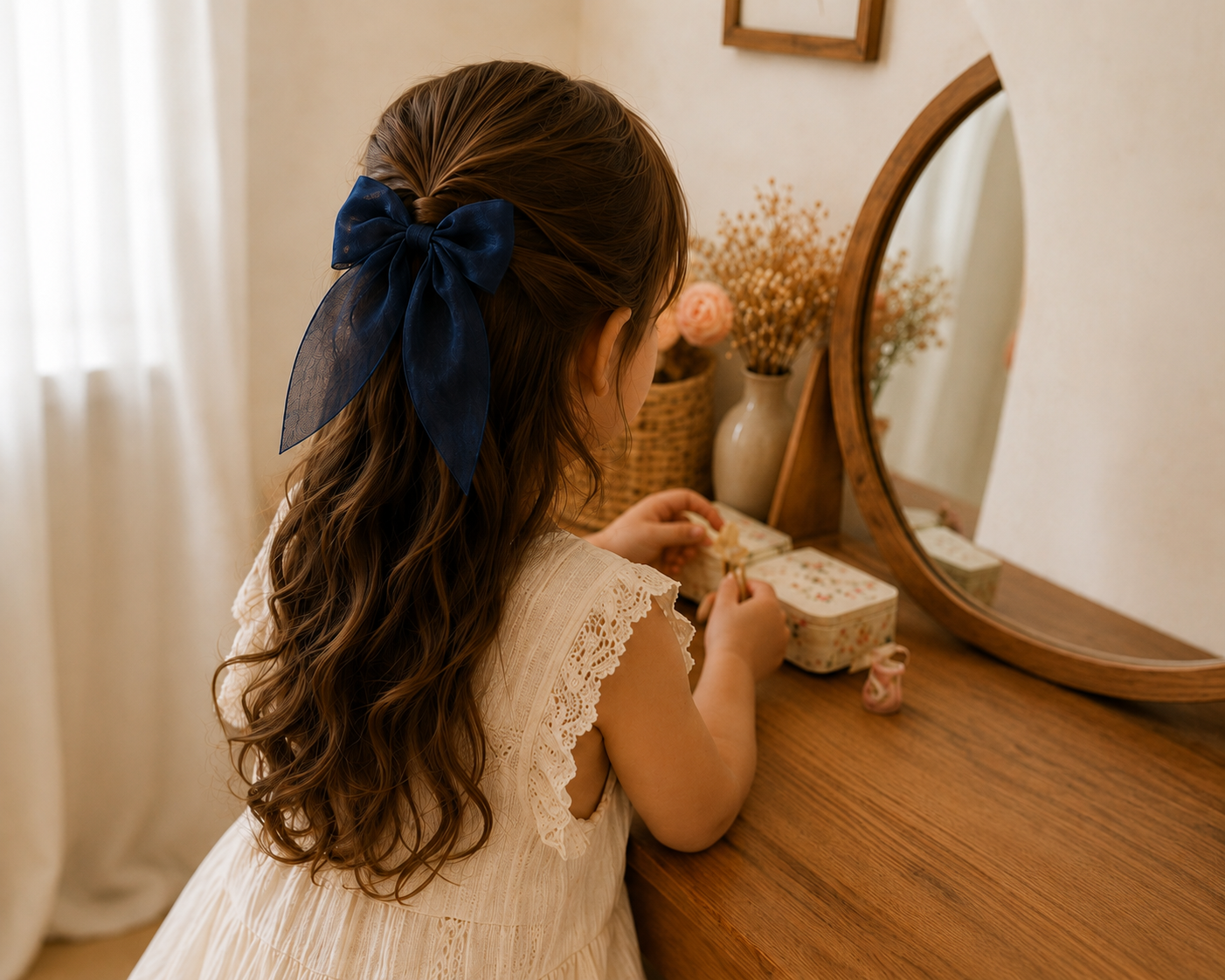 Grand Nœud pour cheveux - satinée et pailletée 🎀