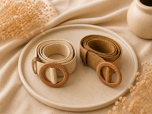 Ceinture tressée femme – Taille L 🤎