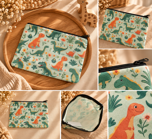 Pochette enfant fourre tout  dinosaures 🦕 🦖