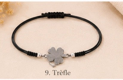 Bracelets réglables avec breloques argentées ✨ 🖤