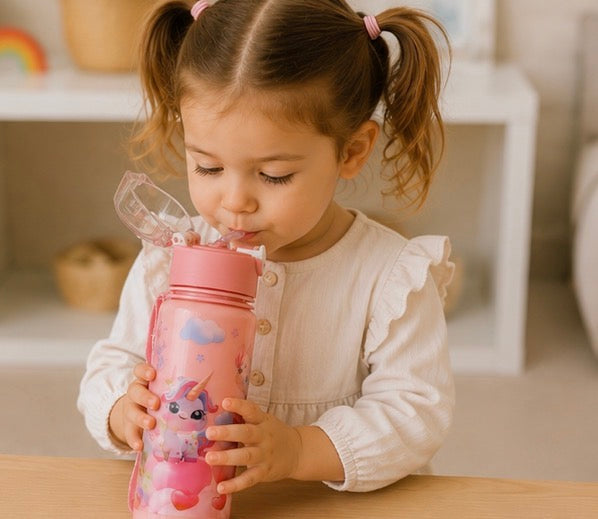 Gourde Enfant avec Paille – Licorne & Dino ✨🦄🦖