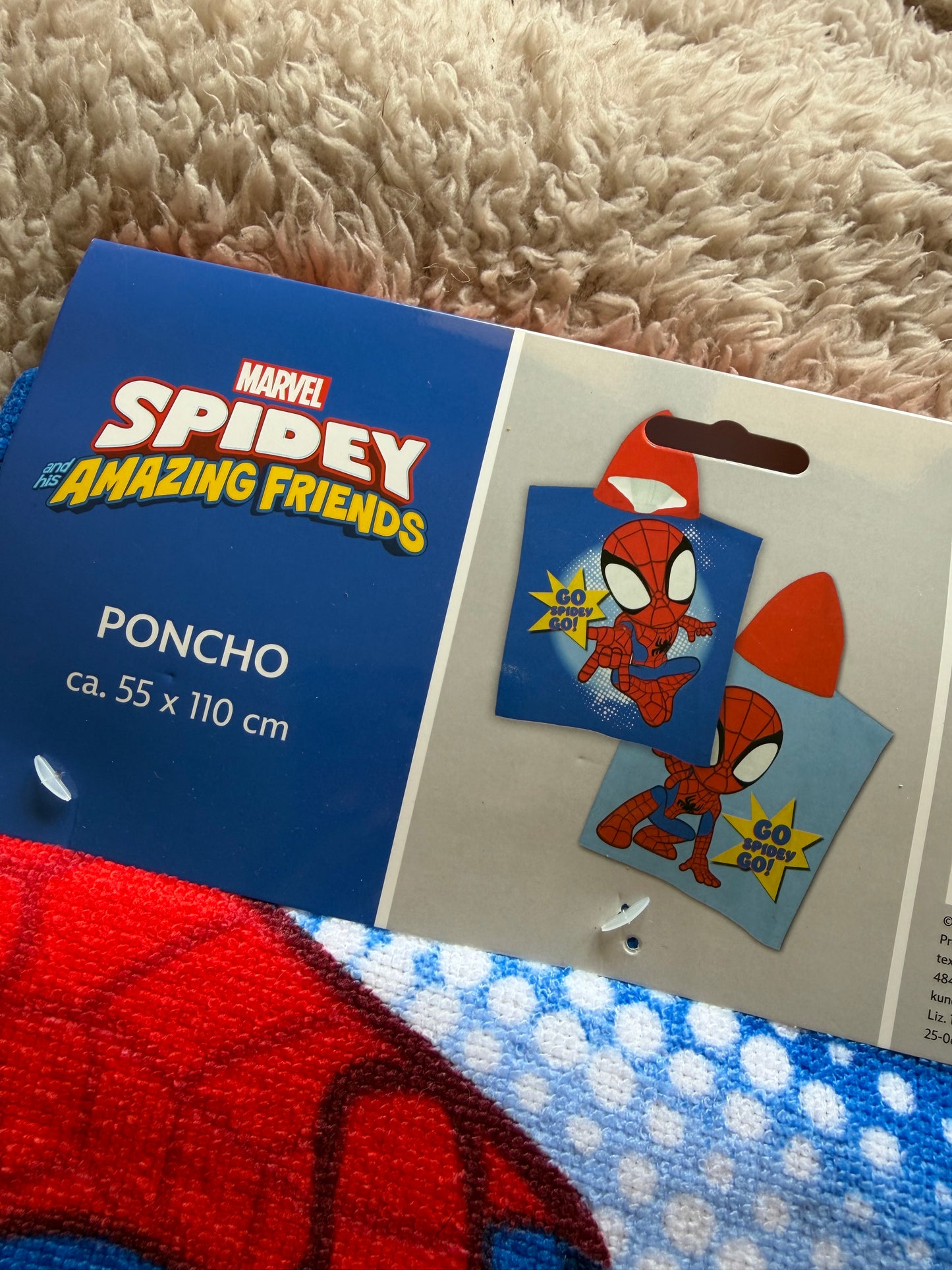 Poncho de Bain Spidey & His Amazing Friends 🕷️❤️💙