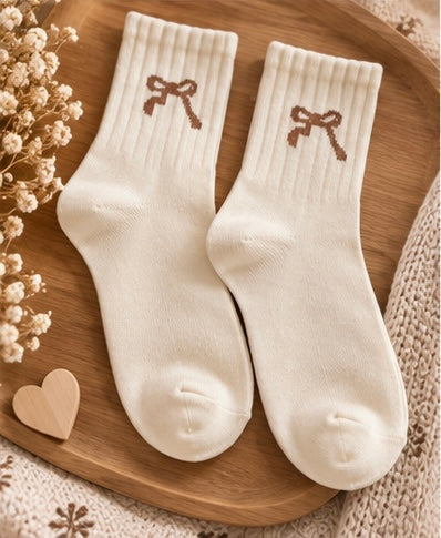 Chaussettes femme - motifs petits noeuds 👟 🎀 Taille unique