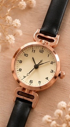 Montre femme fine et élégante - bracelet simili cuir ⌚️22,6cm