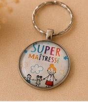 Porte-Clés Maîtresse – Cadeau Fin d’Année Scolaire ✨🍎