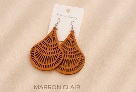 Boucles d’Oreilles Bohème en Bois ✨🌿
