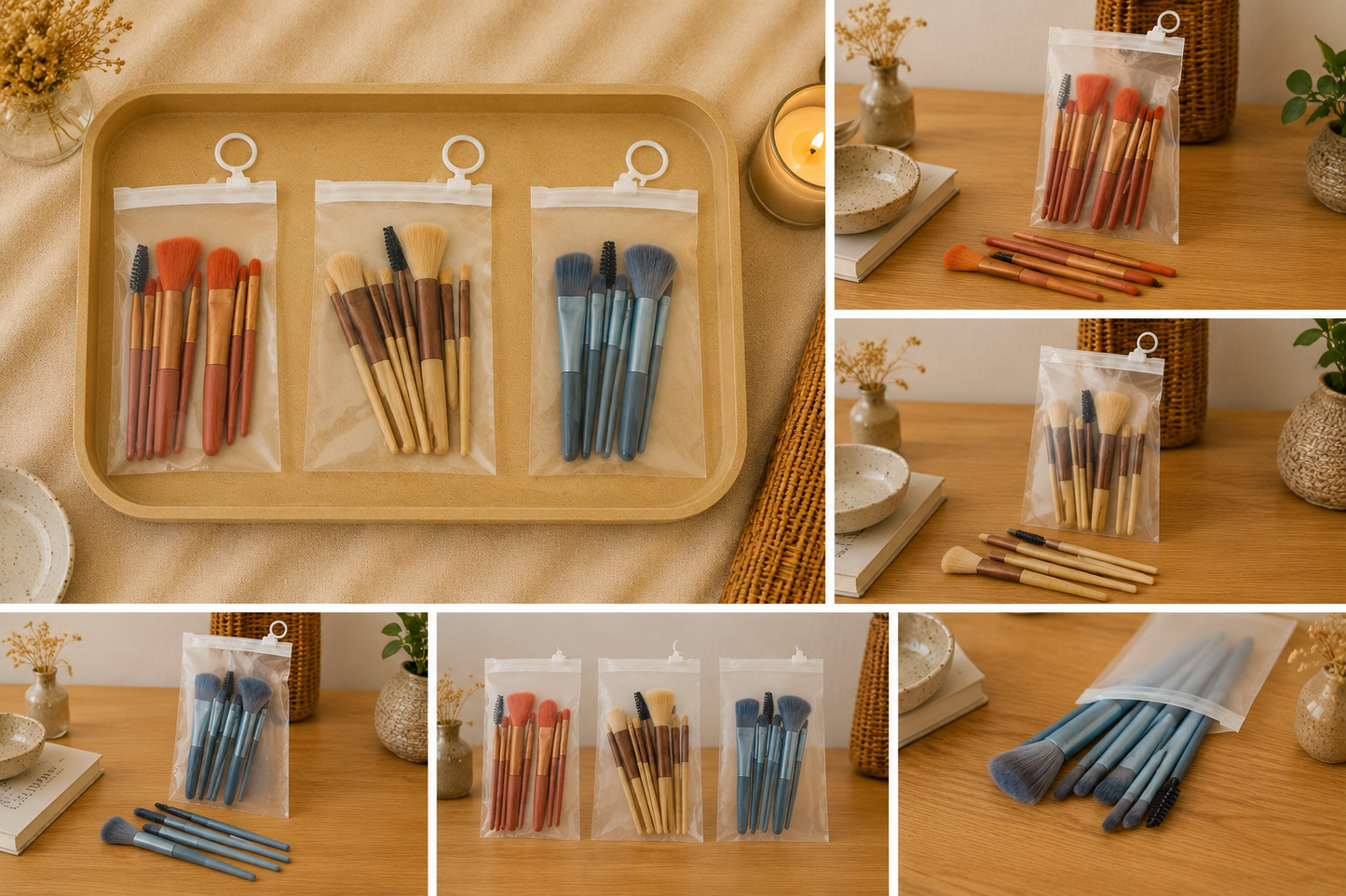 Set de 8 pinceaux maquillage – Format voyage 💄✈️