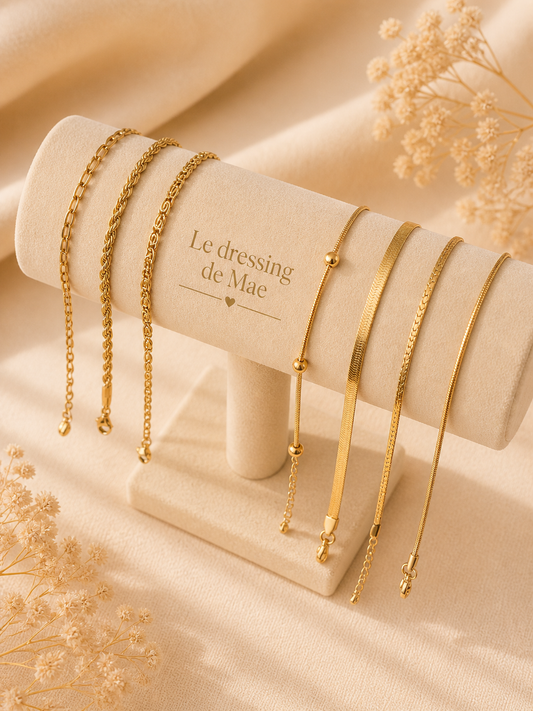 Collection de bracelets dorés élégants et intemporels en Acier inoxydable ✨