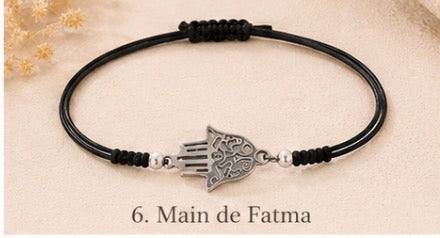 Bracelets réglables avec breloques argentées ✨ 🖤