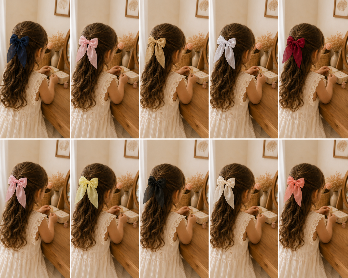 Grand Nœud pour cheveux - satinée et pailletée 🎀